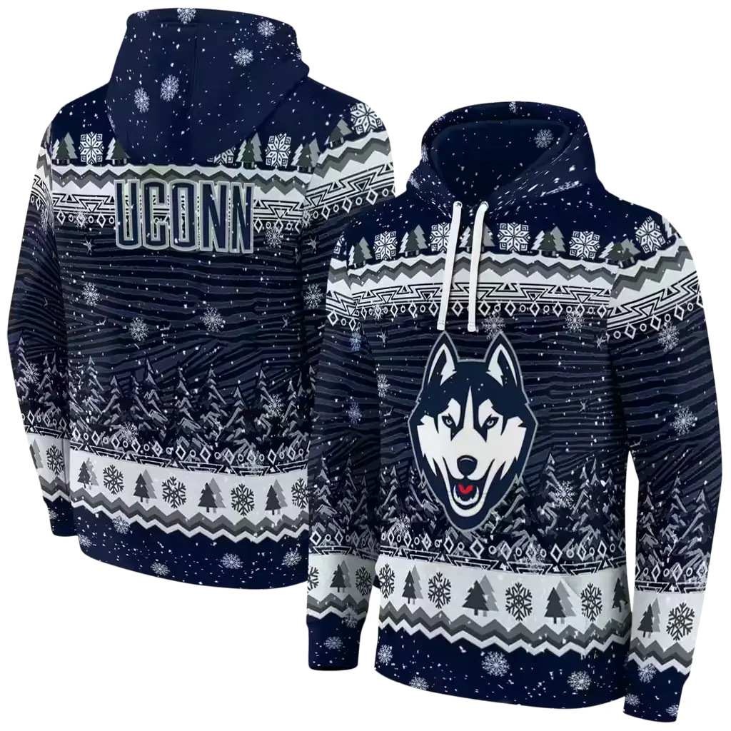 uconn huskies christmas trees blue hoodie fashion forward uconn huskies christmas trees blue hoodie fashion forward