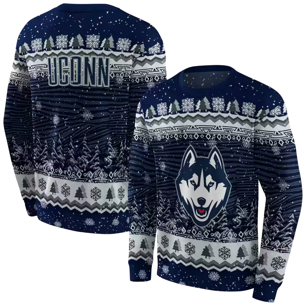 uconn huskies christmas trees blue hoodie premium grade uconn huskies christmas trees blue hoodie premium grade