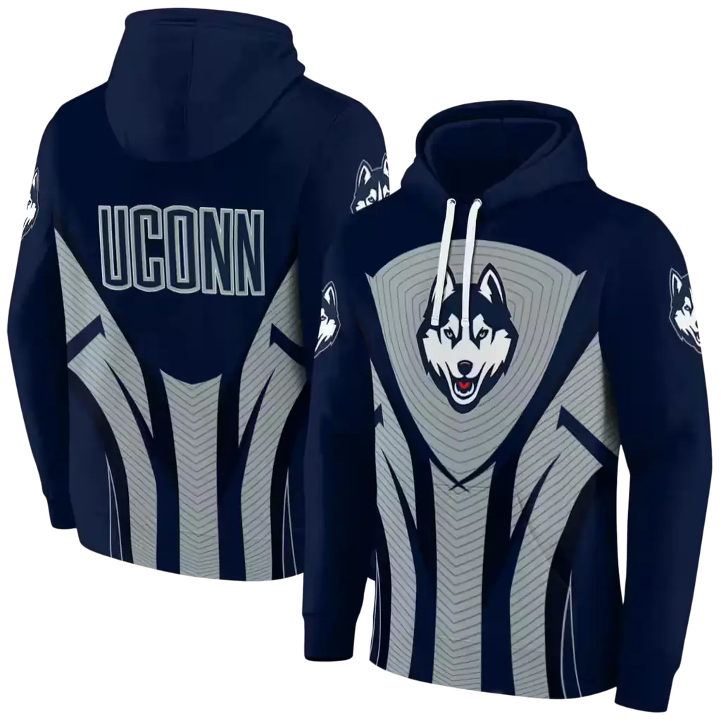 uconn huskies concentric lines blue black hoodie fashion forward uconn huskies concentric lines blue black hoodie fashion forward