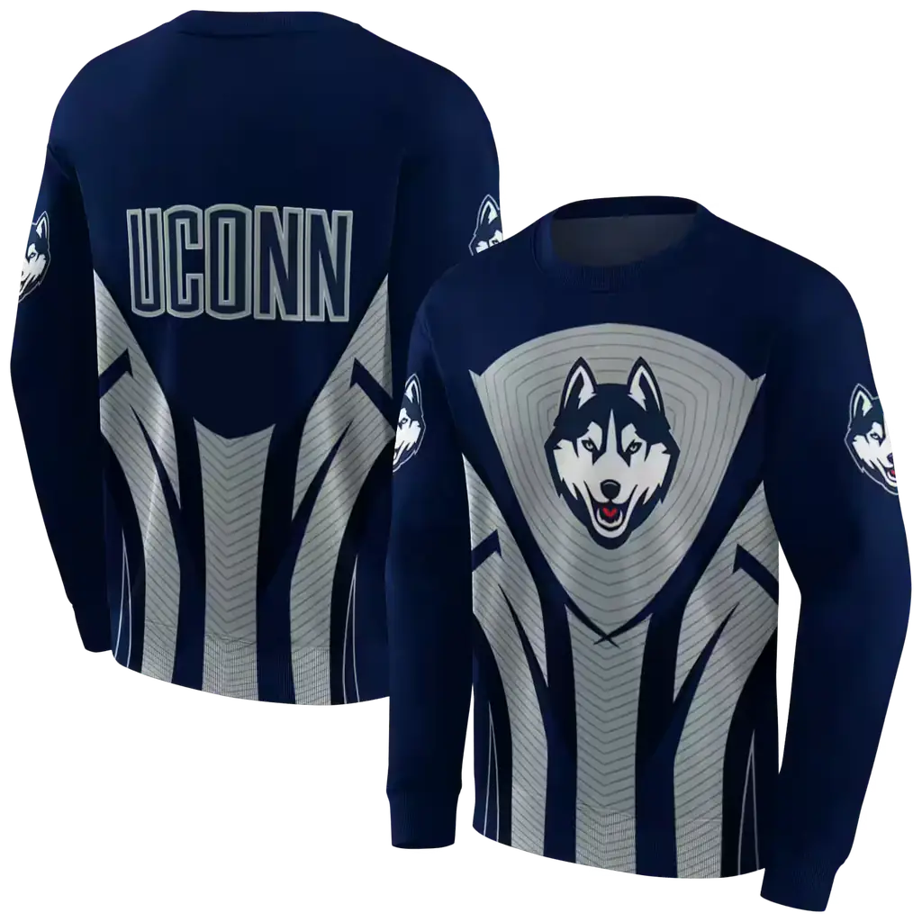 uconn huskies concentric lines blue black hoodie premium grade uconn huskies concentric lines blue black hoodie premium grade