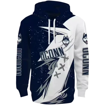 uconn huskies dynamic slash blue white hoodie best selling