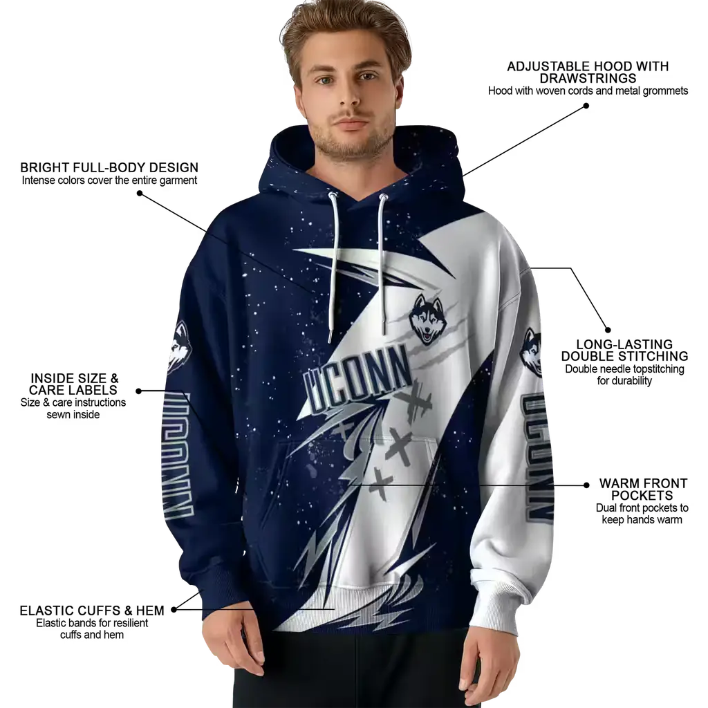 uconn huskies dynamic slash blue white hoodie latest model uconn huskies dynamic slash blue white hoodie latest model