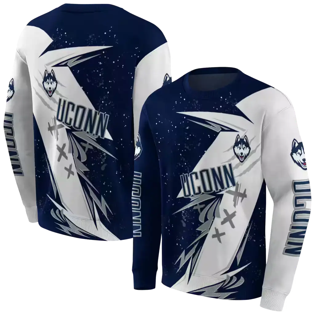 uconn huskies dynamic slash blue white hoodie premium grade uconn huskies dynamic slash blue white hoodie premium grade