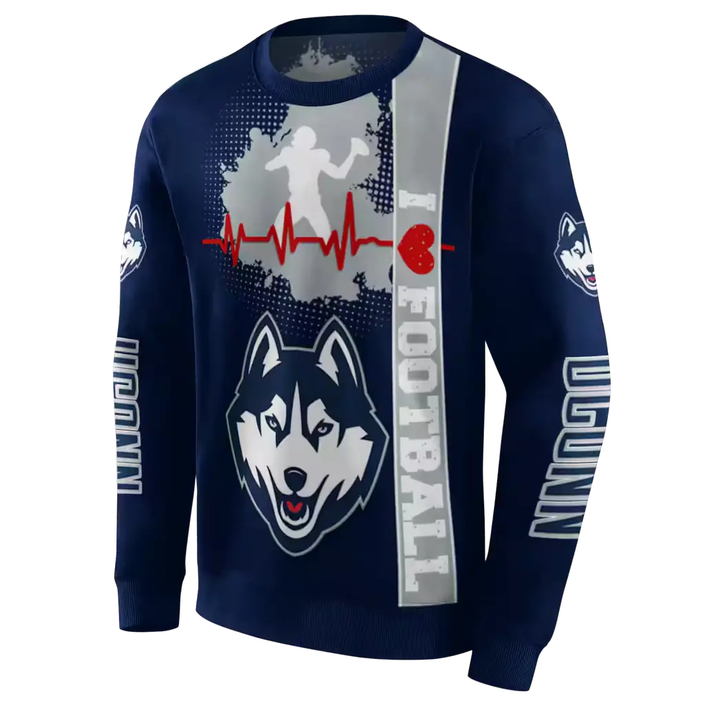 uconn huskies football heartbeat blue hoodie new arrival uconn huskies football heartbeat blue hoodie new arrival