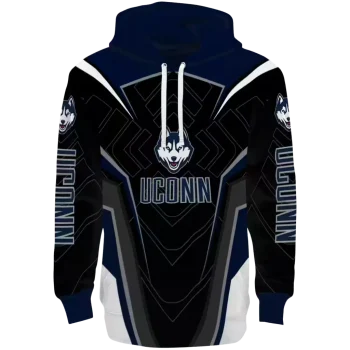 uconn huskies futuristic pattern blue black hoodie best selling