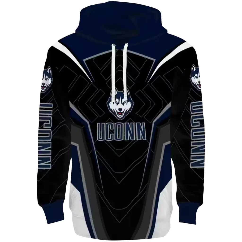 uconn huskies futuristic pattern blue black hoodie best selling uconn huskies futuristic pattern blue black hoodie best selling