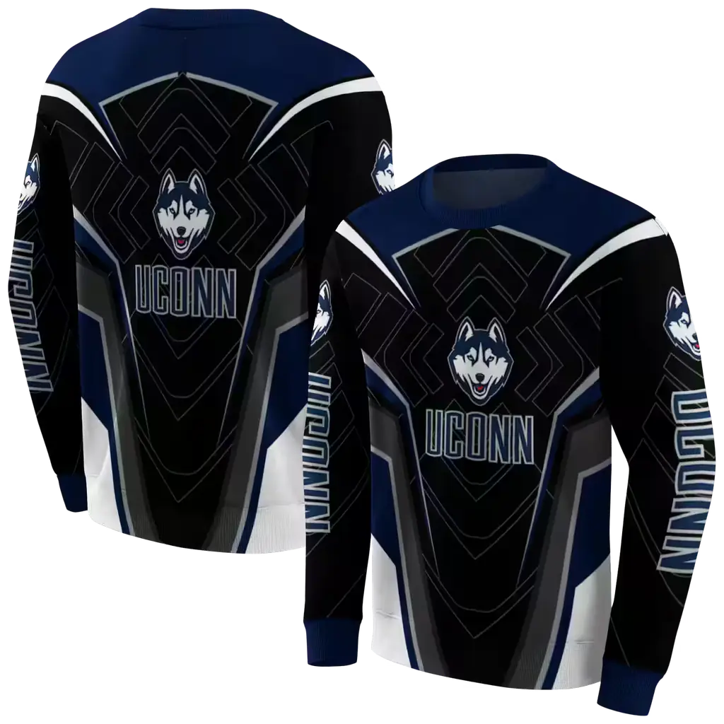 uconn huskies futuristic pattern blue black hoodie premium grade uconn huskies futuristic pattern blue black hoodie premium grade