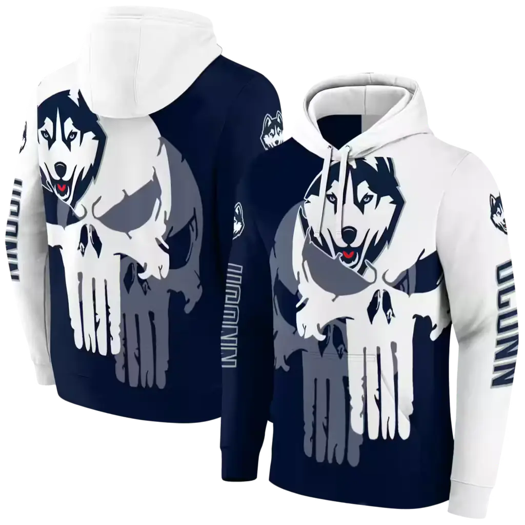 uconn huskies graphic punisher blue white hoodie fashion forward uconn huskies graphic punisher blue white hoodie fashion forward