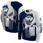 uconn huskies graphic punisher blue white hoodie best selling