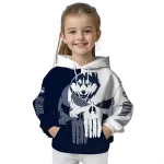 uconn huskies graphic punisher blue white hoodie best selling