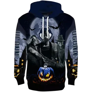 uconn huskies halloween vibes blue black hoodie best selling