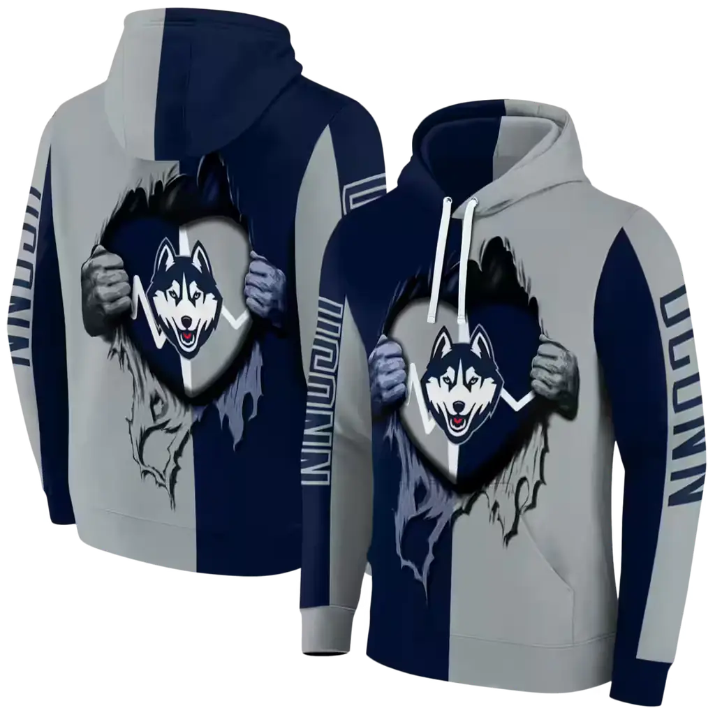 uconn huskies heartbeat graphic blue hoodie fashion forward uconn huskies heartbeat graphic blue hoodie fashion forward