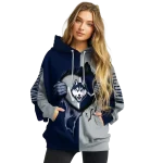 uconn huskies heartbeat graphic blue hoodie best selling