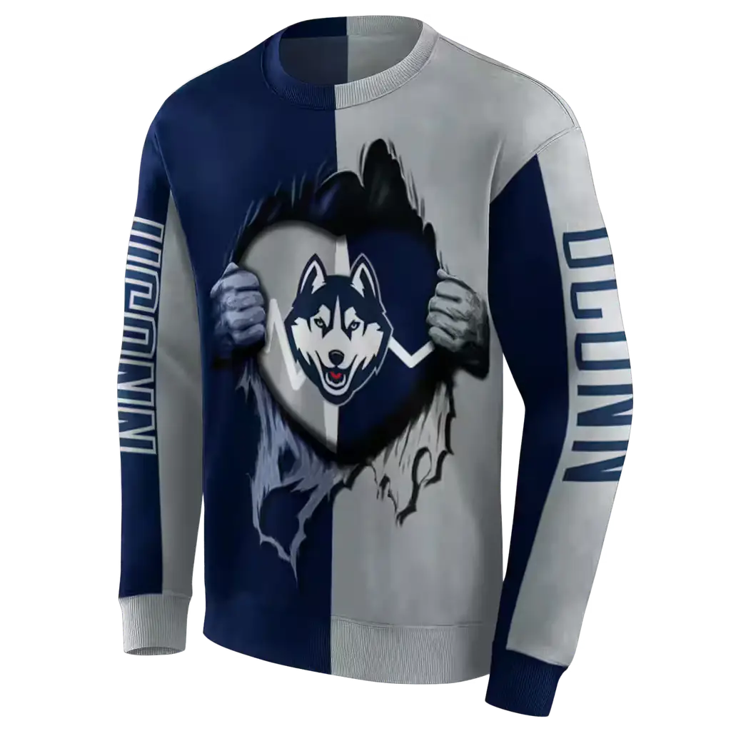 uconn huskies heartbeat graphic blue hoodie new arrival uconn huskies heartbeat graphic blue hoodie new arrival