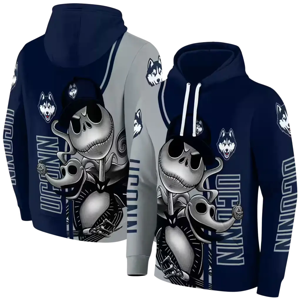 uconn huskies jack skellington blue hoodie fashion forward uconn huskies jack skellington blue hoodie fashion forward