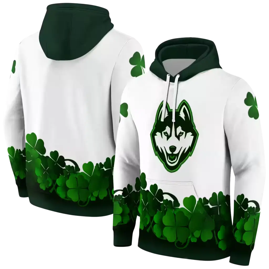 uconn huskies lucky motif white green hoodie fashion forward uconn huskies lucky motif white green hoodie fashion forward
