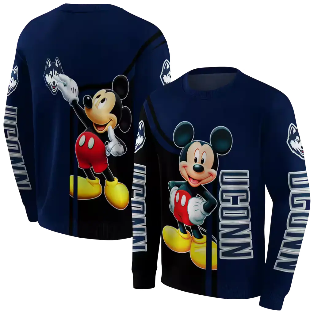 uconn huskies mickey mouse blue black hoodie premium grade uconn huskies mickey mouse blue black hoodie premium grade