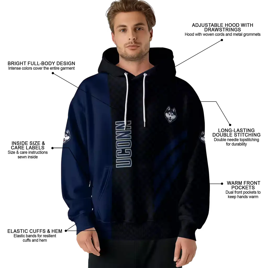 uconn huskies monogram pattern blue hoodie latest model uconn huskies monogram pattern blue hoodie latest model