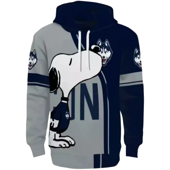 uconn huskies playful snoopy blue hoodie best selling