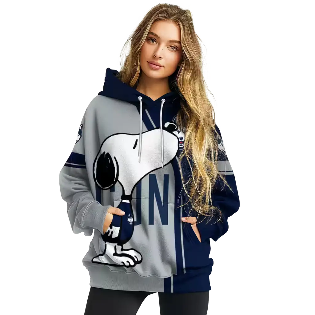 uconn huskies playful snoopy blue hoodie high quality uconn huskies playful snoopy blue hoodie high quality