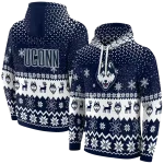 uconn huskies reindeer motif blue hoodie best selling