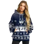 uconn huskies reindeer motif blue hoodie best selling