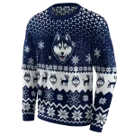 uconn huskies reindeer motif blue hoodie best selling