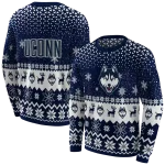 uconn huskies reindeer motif blue hoodie best selling