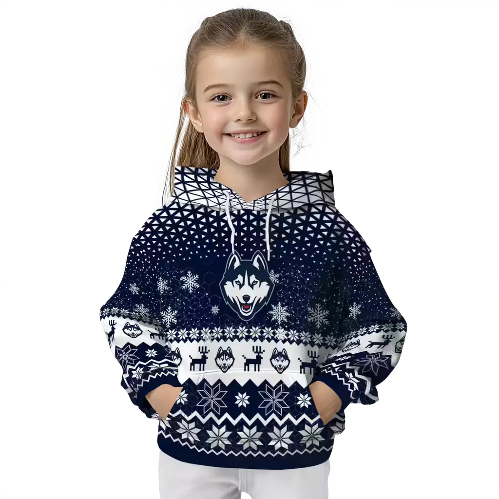 uconn huskies reindeer motif blue hoodie top rated uconn huskies reindeer motif blue hoodie top rated