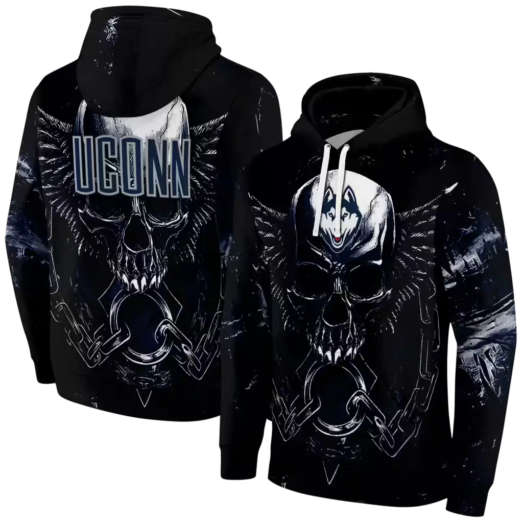 uconn huskies skull artwork blue black hoodie fashion forward uconn huskies skull artwork blue black hoodie fashion forward