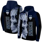 uconn huskies skull motif blue black hoodie best selling