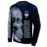 uconn huskies skull motif blue black hoodie best selling