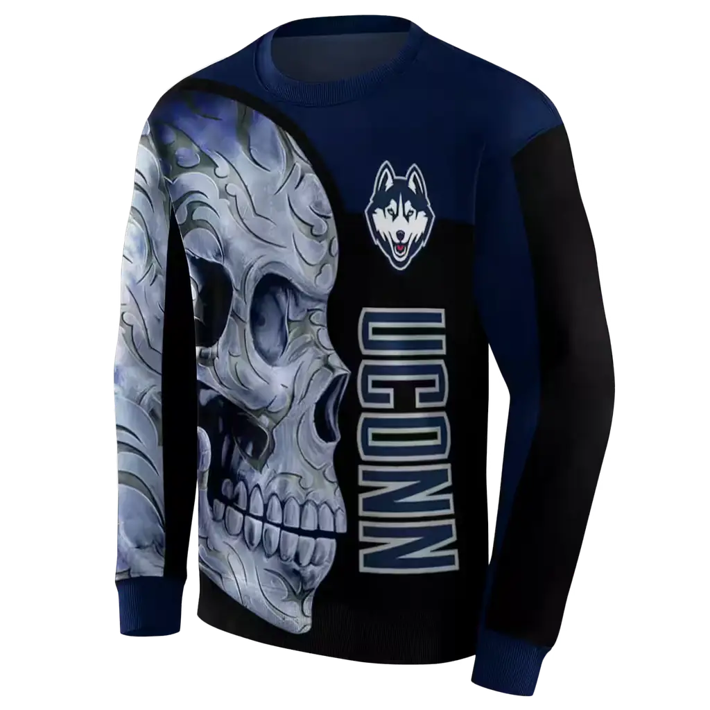 uconn huskies skull motif blue black hoodie new arrival uconn huskies skull motif blue black hoodie new arrival