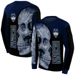 uconn huskies skull motif blue black hoodie best selling