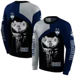 uconn huskies skull punisher grey black hoodie best selling