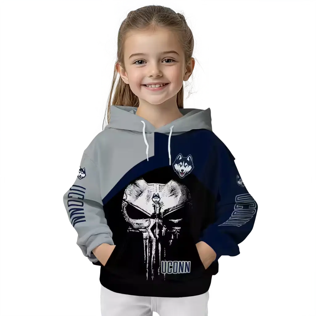 uconn huskies skull punisher grey black hoodie top rated uconn huskies skull punisher grey black hoodie top rated