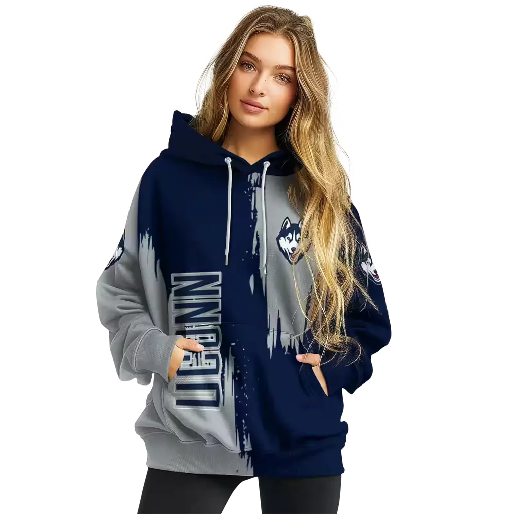 uconn huskies splatter effect blue hoodie high quality uconn huskies splatter effect blue hoodie high quality