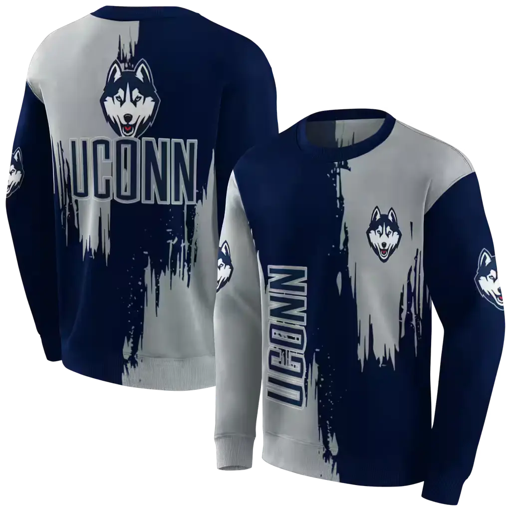 uconn huskies splatter effect blue hoodie premium grade uconn huskies splatter effect blue hoodie premium grade
