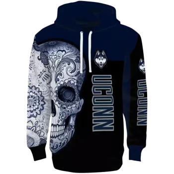 uconn huskies sugar skull blue black hoodie best selling