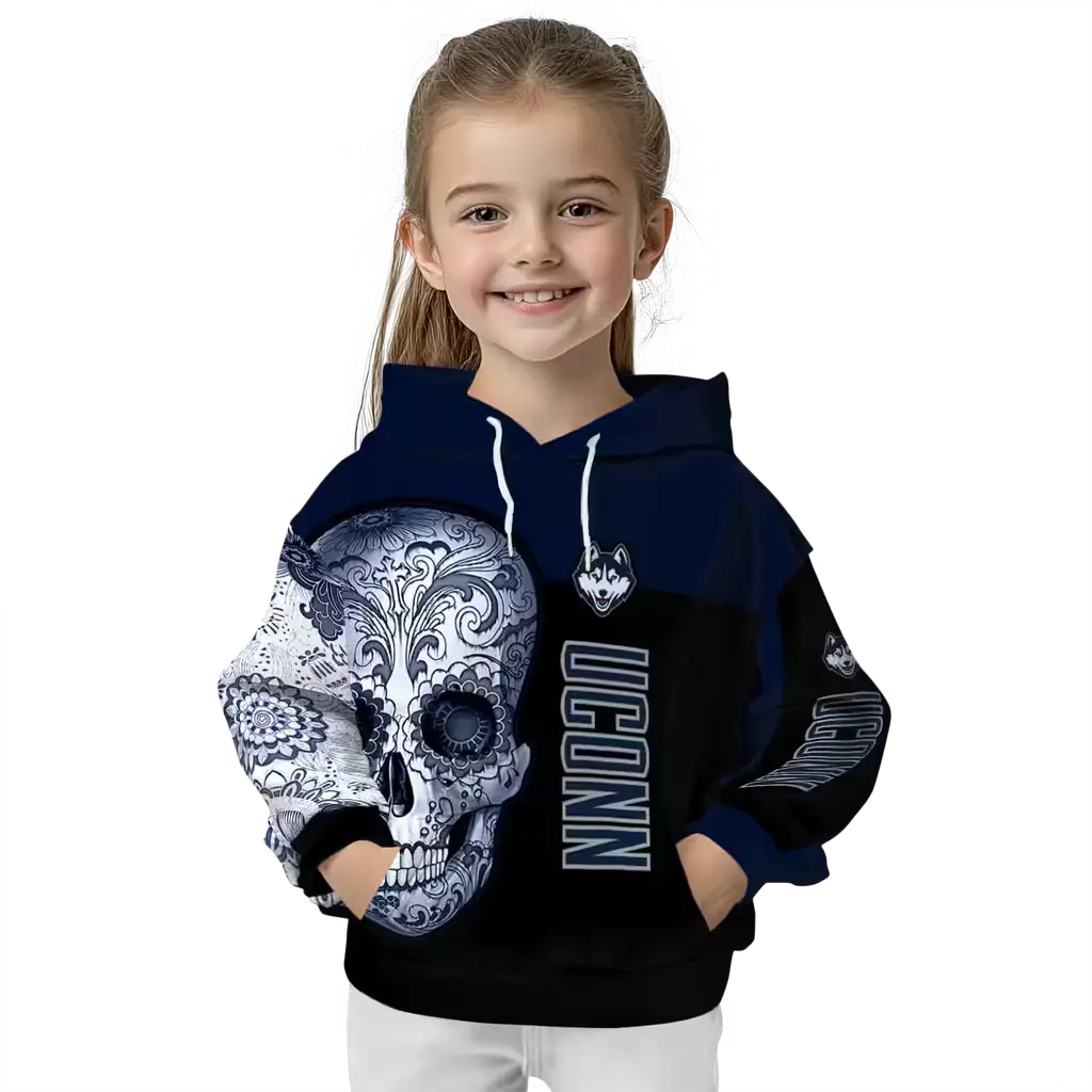 uconn huskies sugar skull blue black hoodie top rated uconn huskies sugar skull blue black hoodie top rated