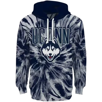 uconn huskies tie dye pattern blue hoodie best selling