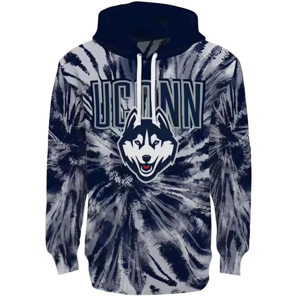 uconn huskies tie dye pattern blue hoodie best selling uconn huskies tie dye pattern blue hoodie best selling