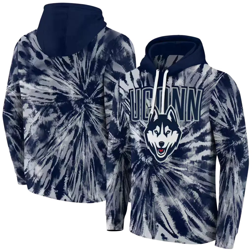 uconn huskies tie dye pattern blue hoodie fashion forward uconn huskies tie dye pattern blue hoodie fashion forward