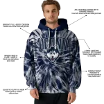 uconn huskies tie dye pattern blue hoodie best selling
