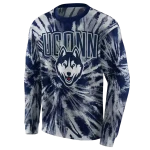 uconn huskies tie dye pattern blue hoodie best selling