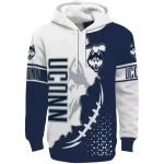 uconn huskies triangular pattern blue white hoodie best selling