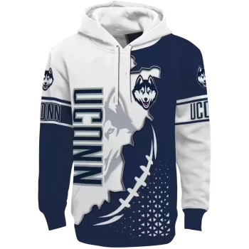 uconn huskies triangular pattern blue white hoodie best selling