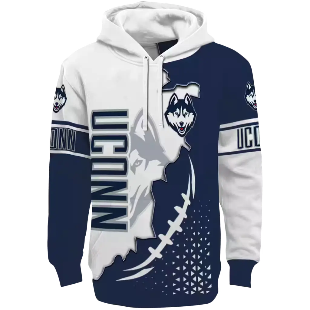 uconn huskies triangular pattern blue white hoodie best selling uconn huskies triangular pattern blue white hoodie best selling