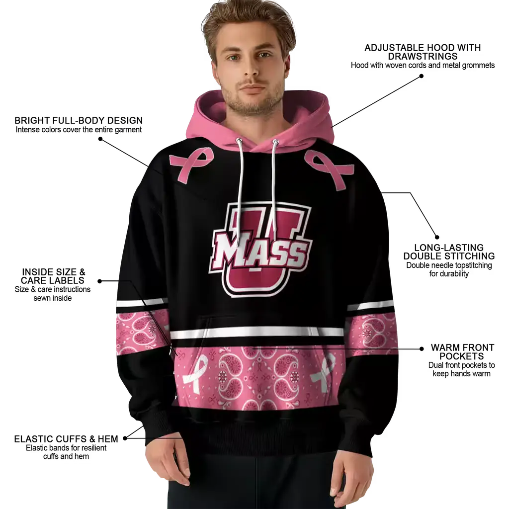 umass minutemen awareness ribbon black pink hoodie latest model umass minutemen awareness ribbon black pink hoodie latest model