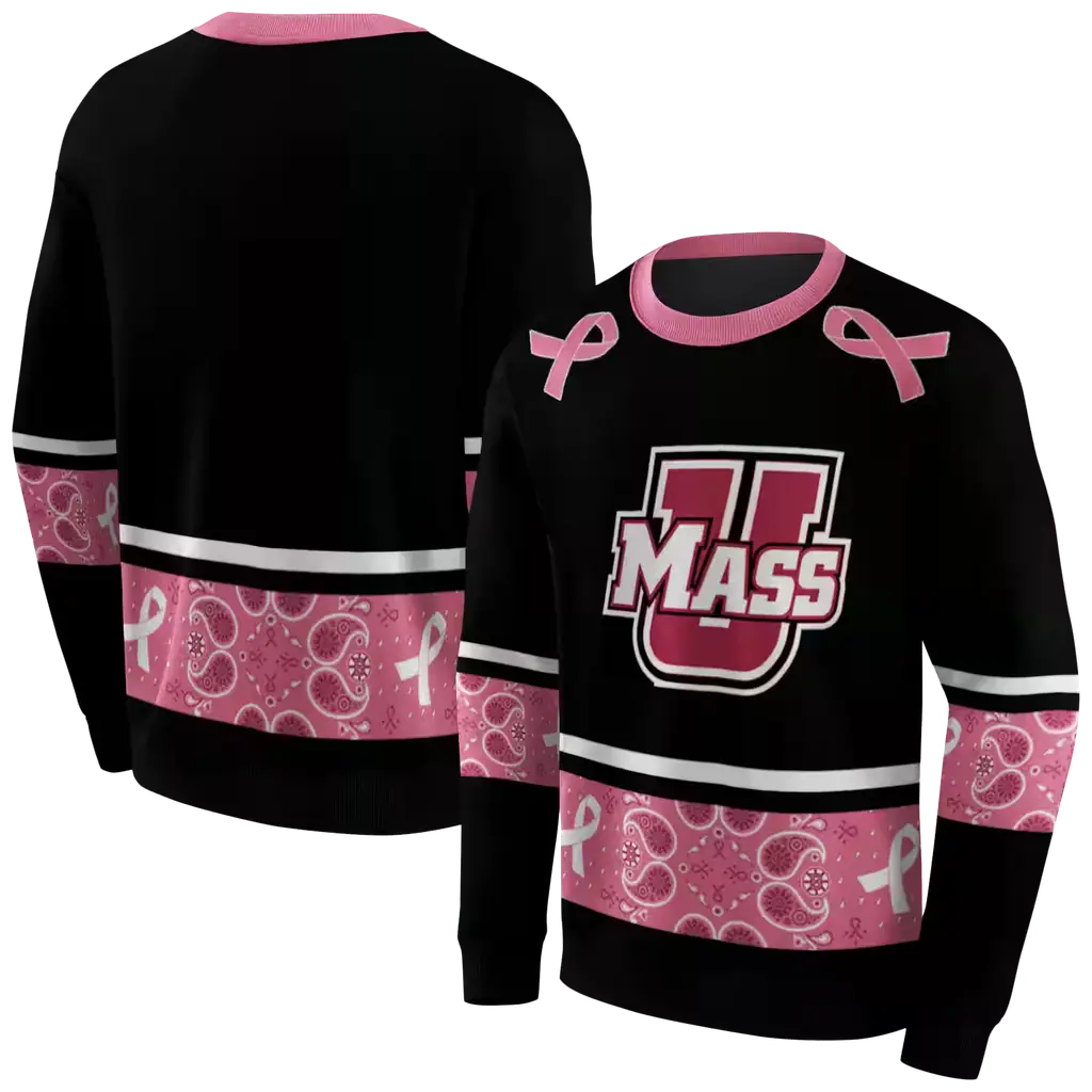 umass minutemen awareness ribbon black pink hoodie premium grade umass minutemen awareness ribbon black pink hoodie premium grade
